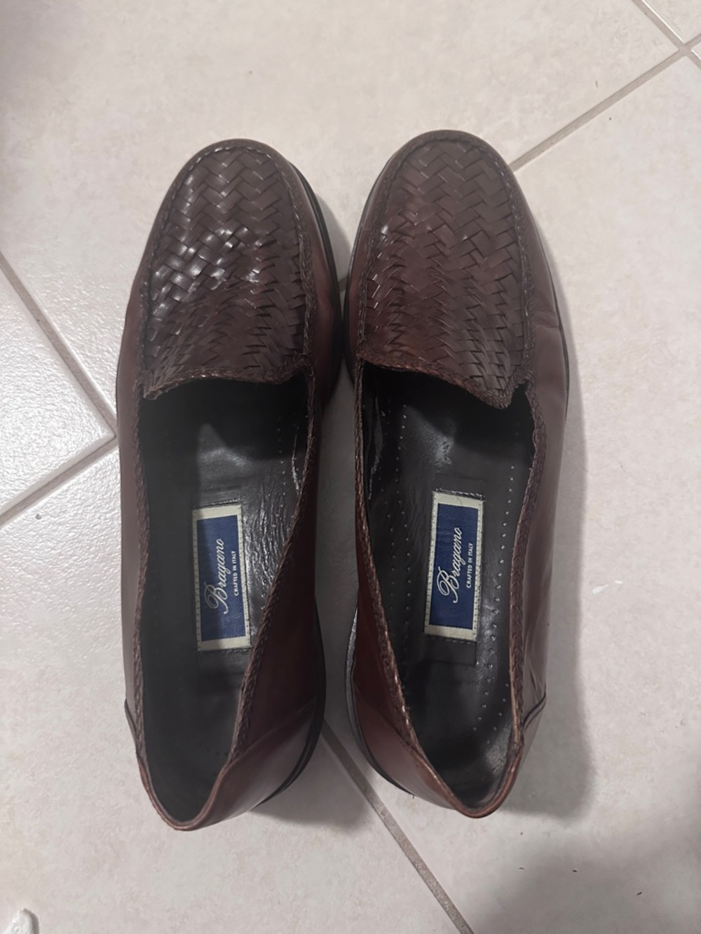 Bragano for Cole Haan, Men's Woven Leather Loafers - Brown
